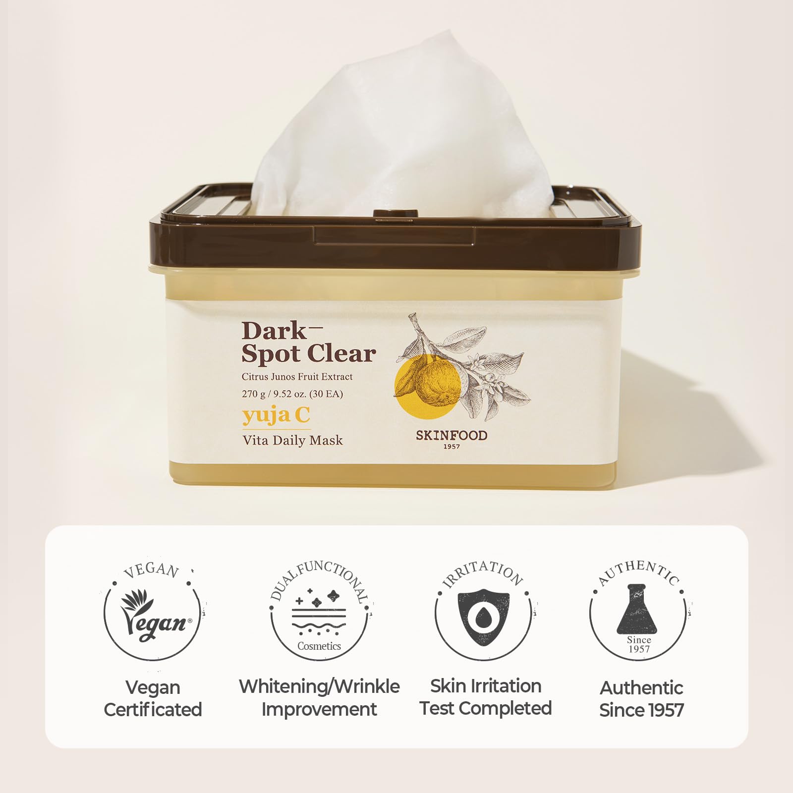 SKINFOOD Yuja C Vita formule vegan certifiée et durable