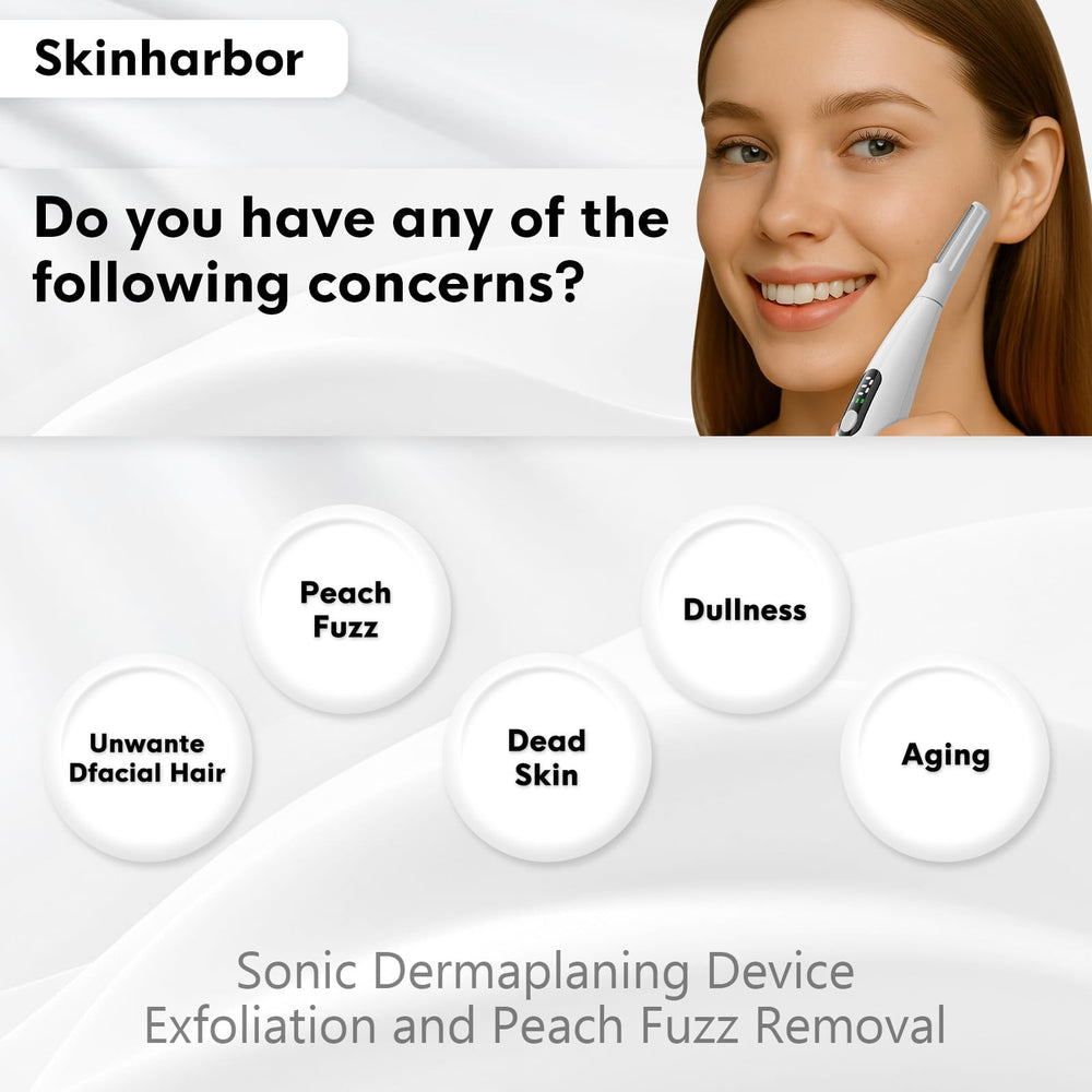 Skinharbor Sonic Dermaplane emballage soigné et accessoires faciles à trouver