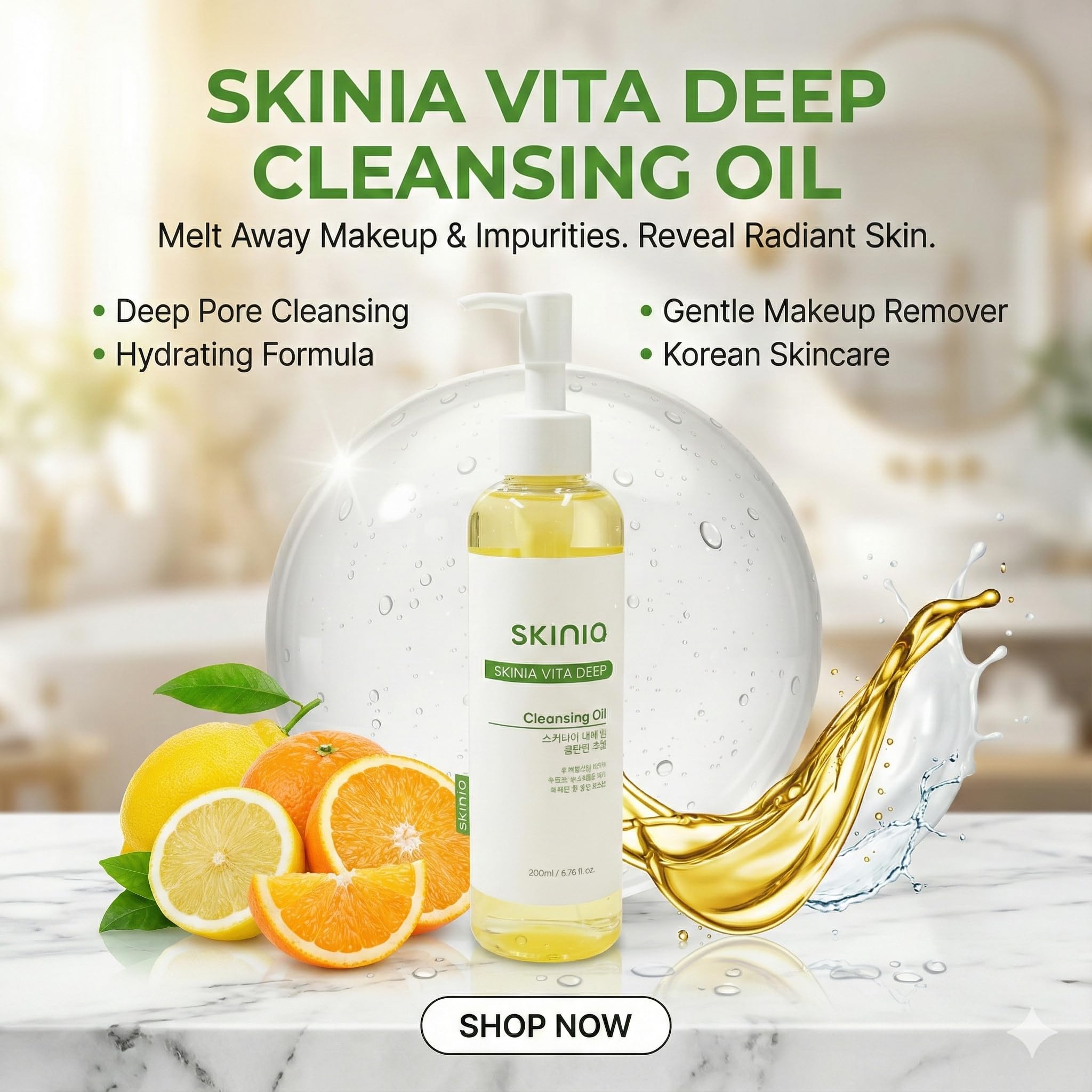 Skinia Vita bouteille 200ml, format pratique et durable