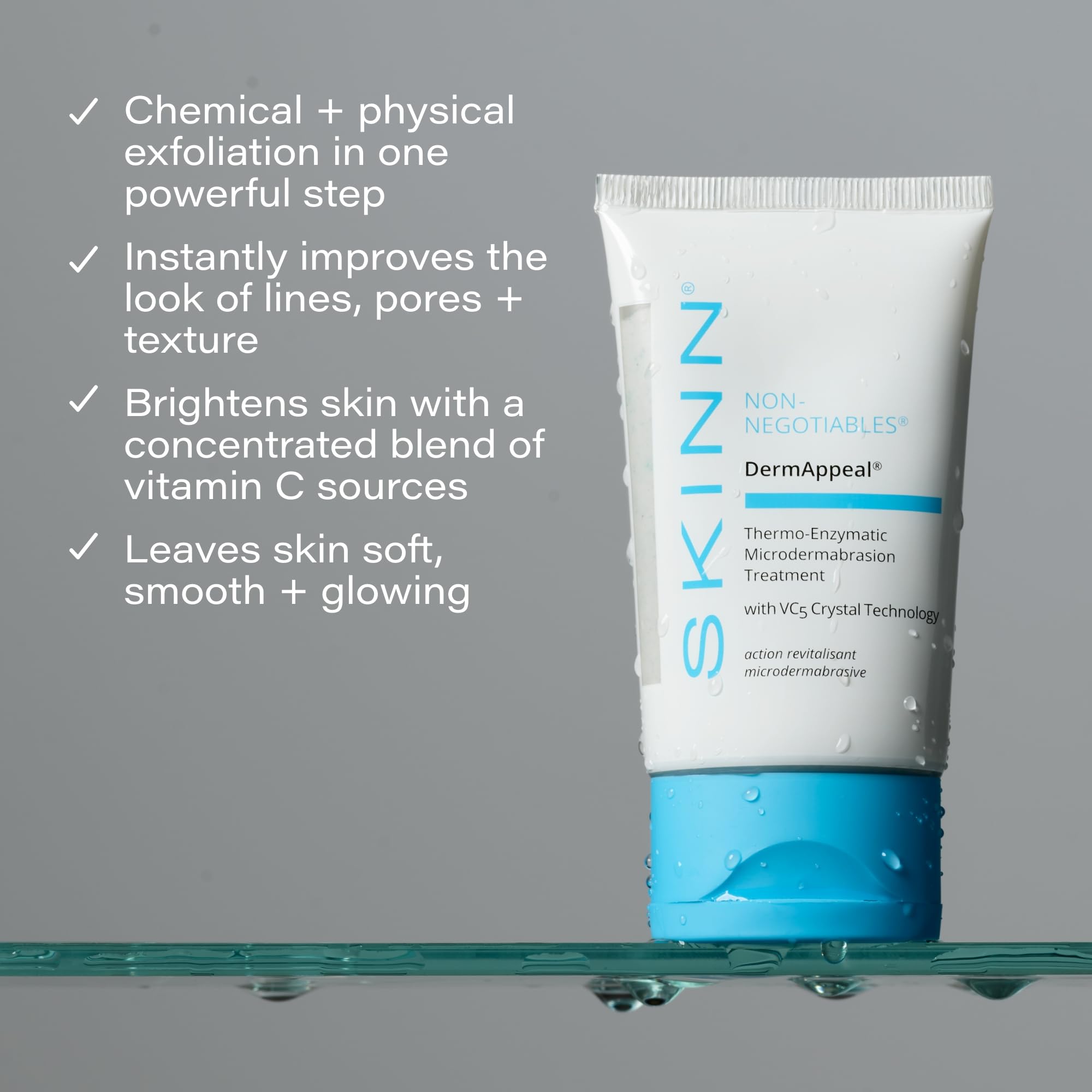 SKINN DermAppeal démonstration double action exfoliation pour peau lisse