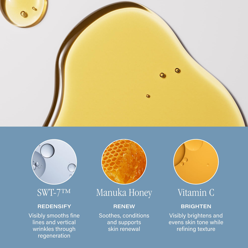 Vitamine C dans l’huile SKINN, tonus et éclat visibles.