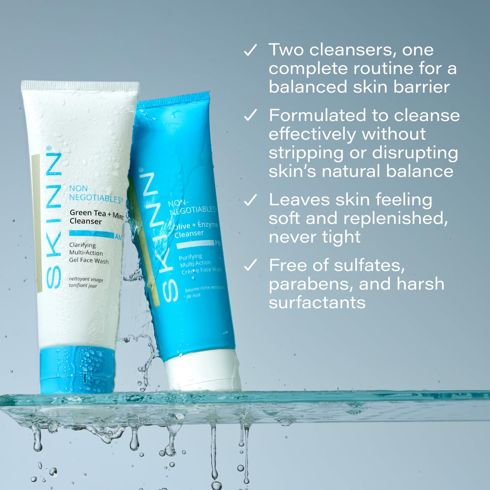Composition olive et fruits du SKINN Jour-Nuit Nettoyant, nourrissant en douceur.