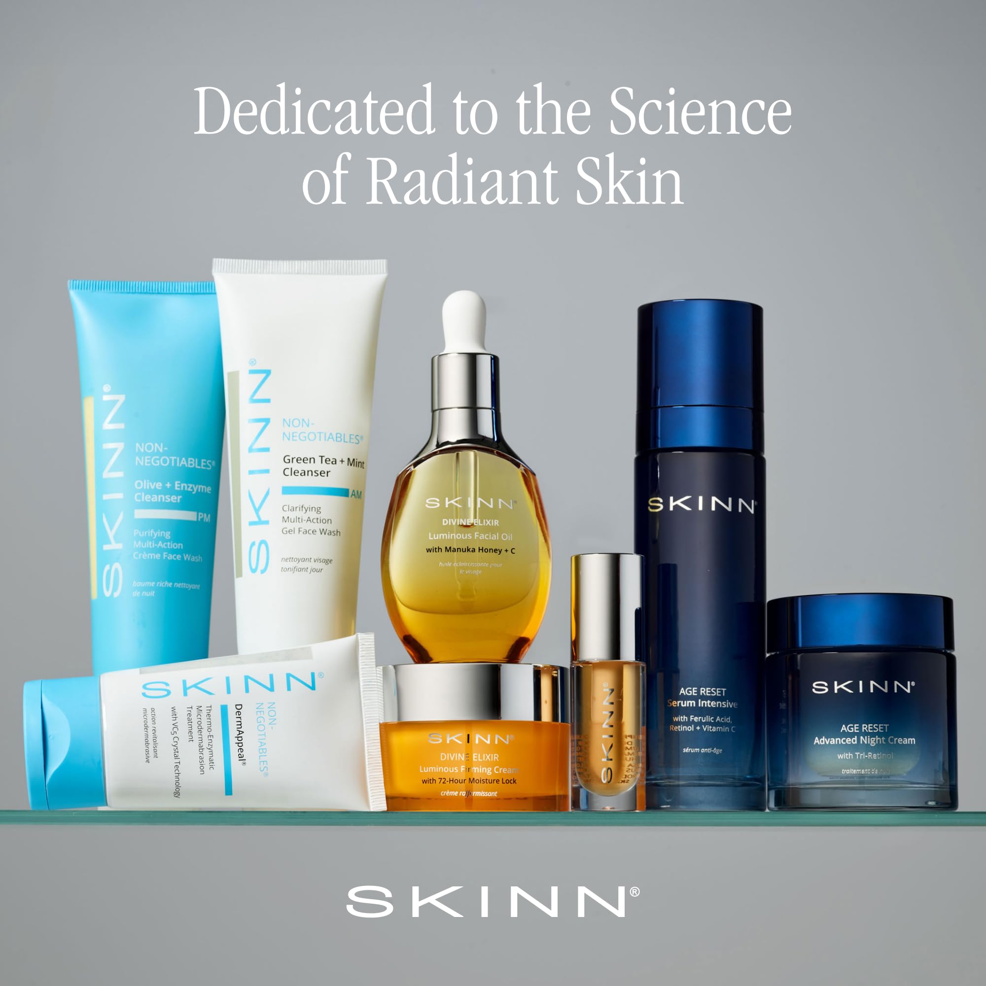 Routine soir du SKINN Jour-Nuit Nettoyant, prépare la peau au repos.