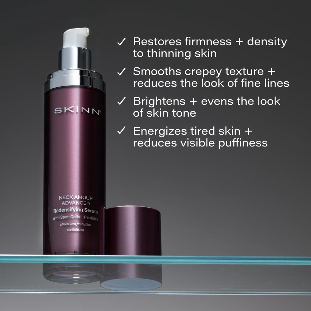 Texture crepée du cou atténuée par SKINN Neck Amour.