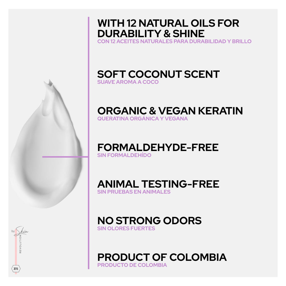 Avant et après avec Ritual Botanico Keratine Organique démontrant lissage et douceur.