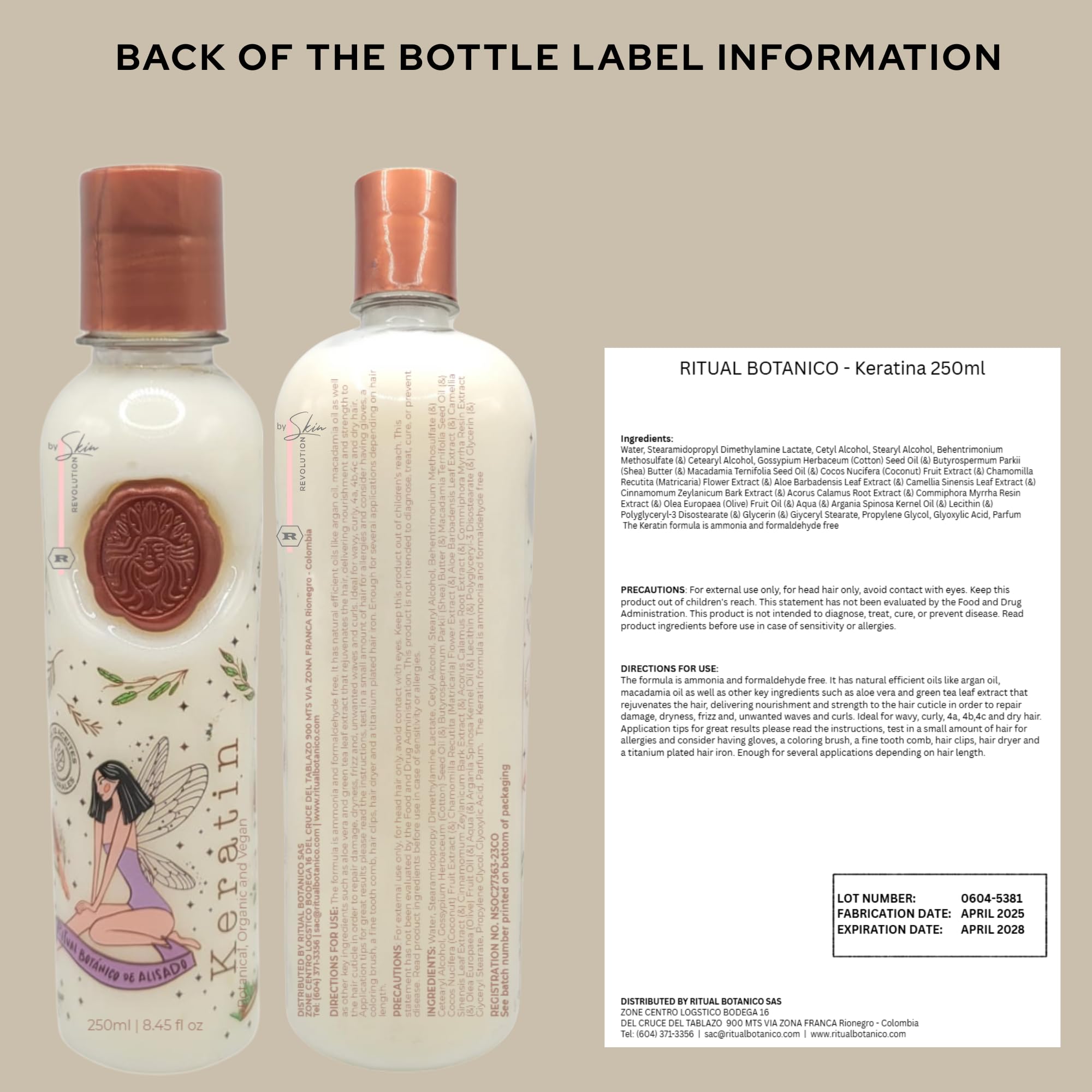 Ingrédients naturels du Ritual Botanico Keratine Organique pour nourrir les cheveux.