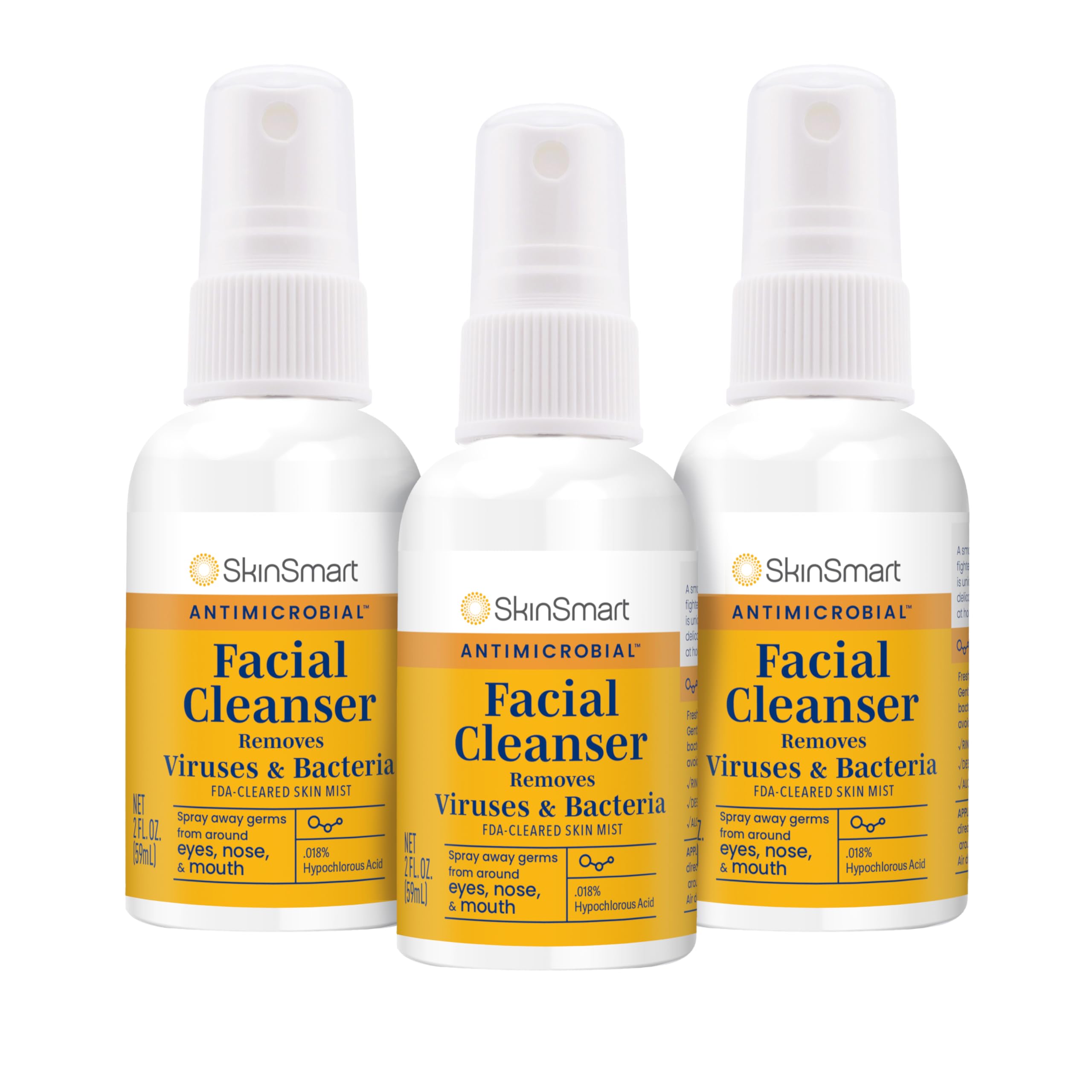 SkinSmart Antimicrobial spray-bouteille 60ml, usage rapide et pratique.
