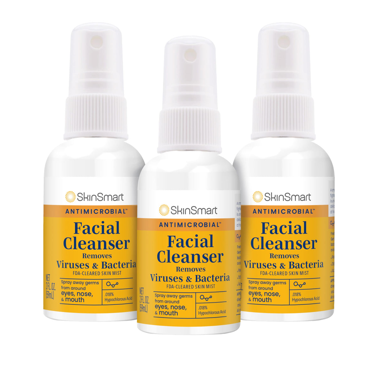 SkinSmart Antimicrobial spray-bouteille 60ml, usage rapide et pratique.