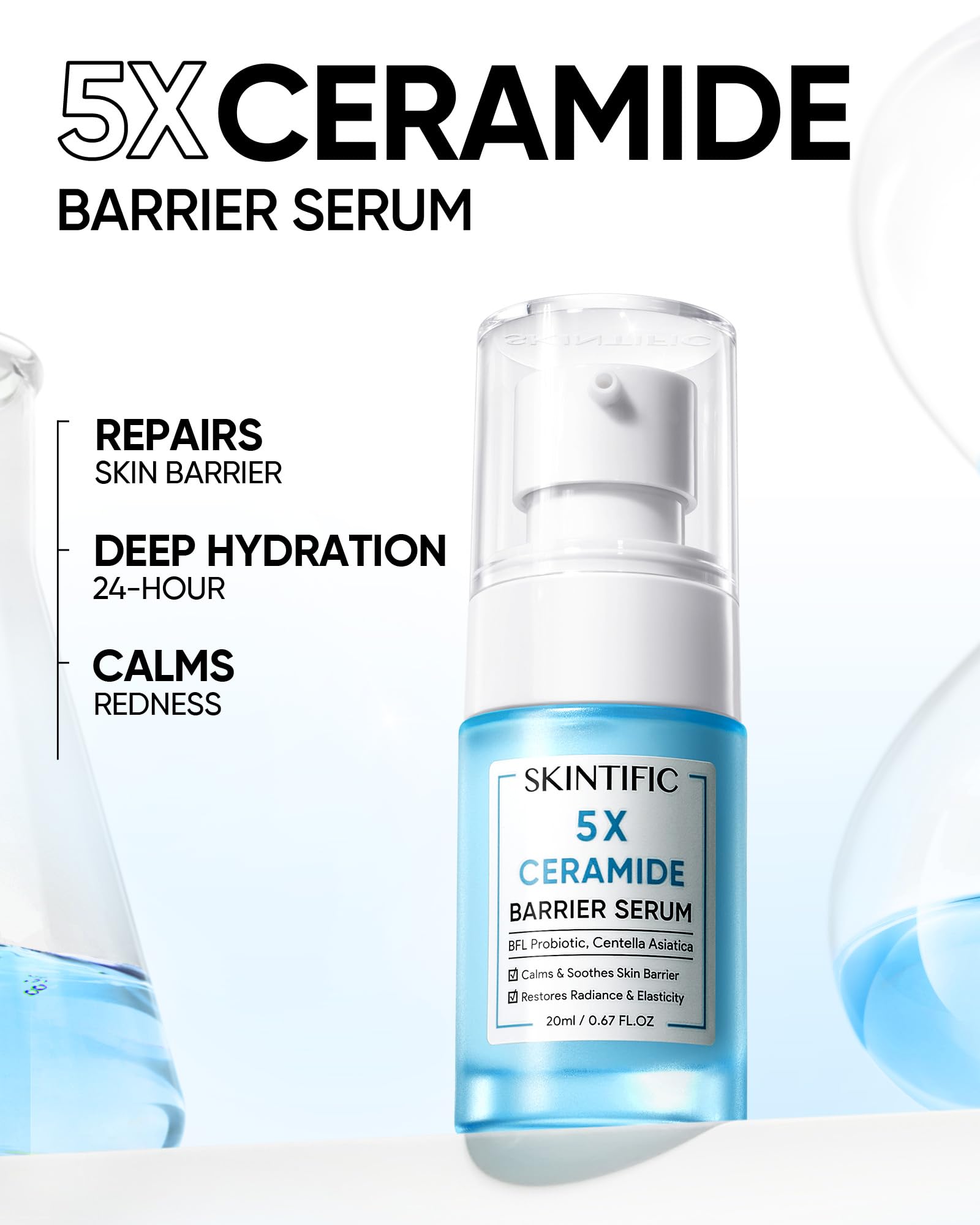 Texture légère du sérum SKINTIFIC 5X, absorption rapide.
