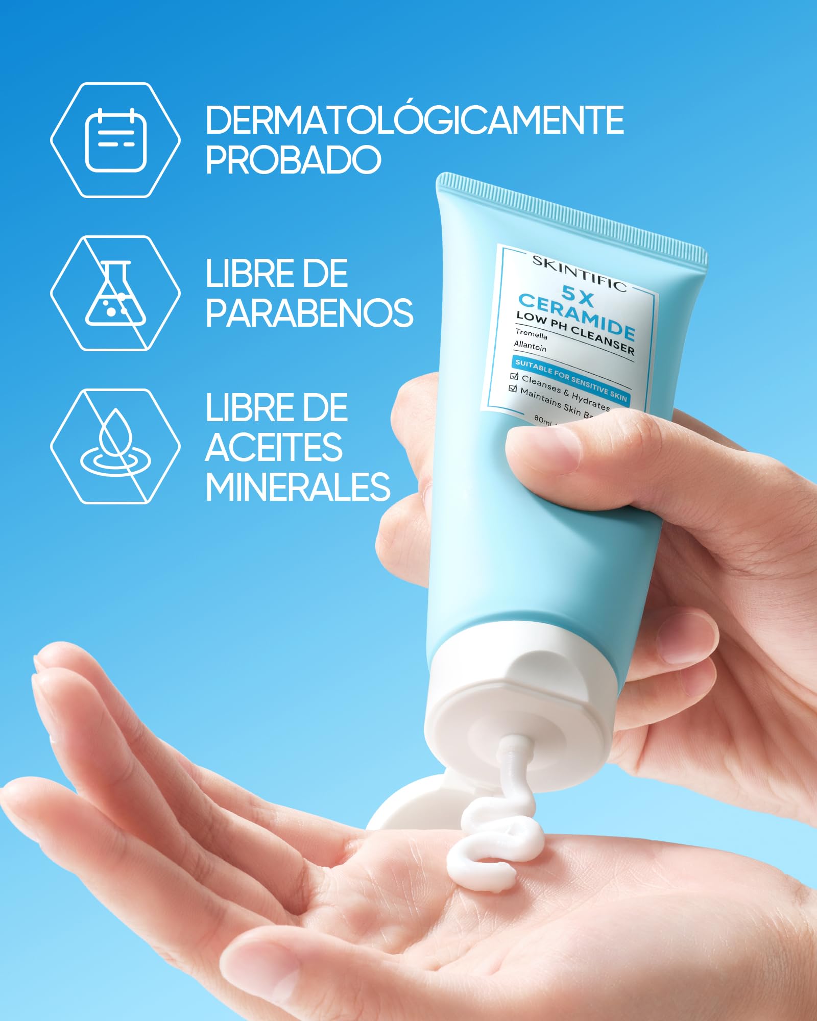 Acide hyaluronique SKINTIFIC, hydratation durable pour peau souple.