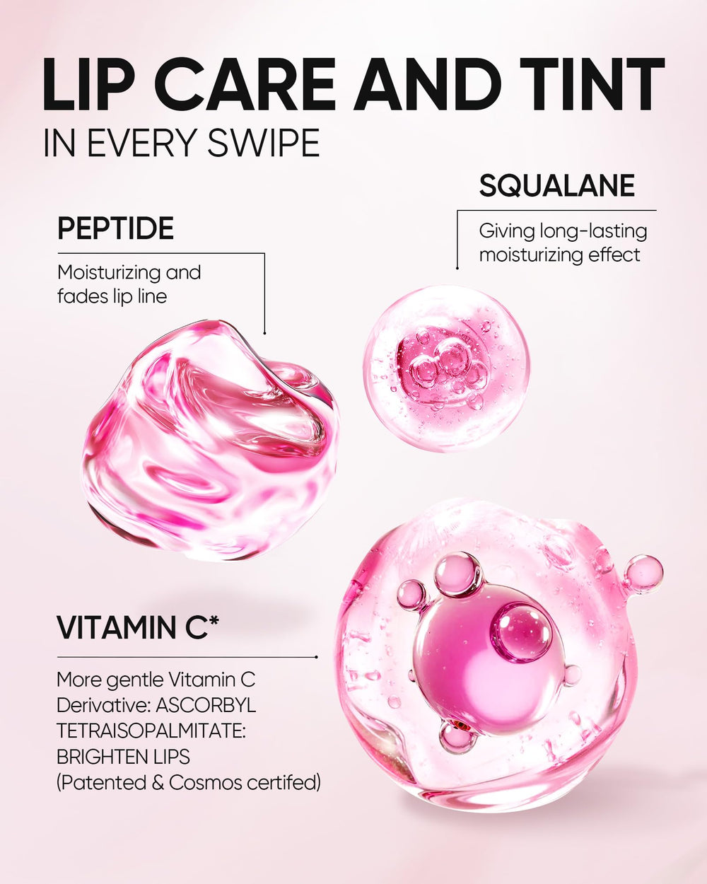 SKINTIFIC complexe-peptide-vitamine-c apporte douceur et conditionnement des lèvres.