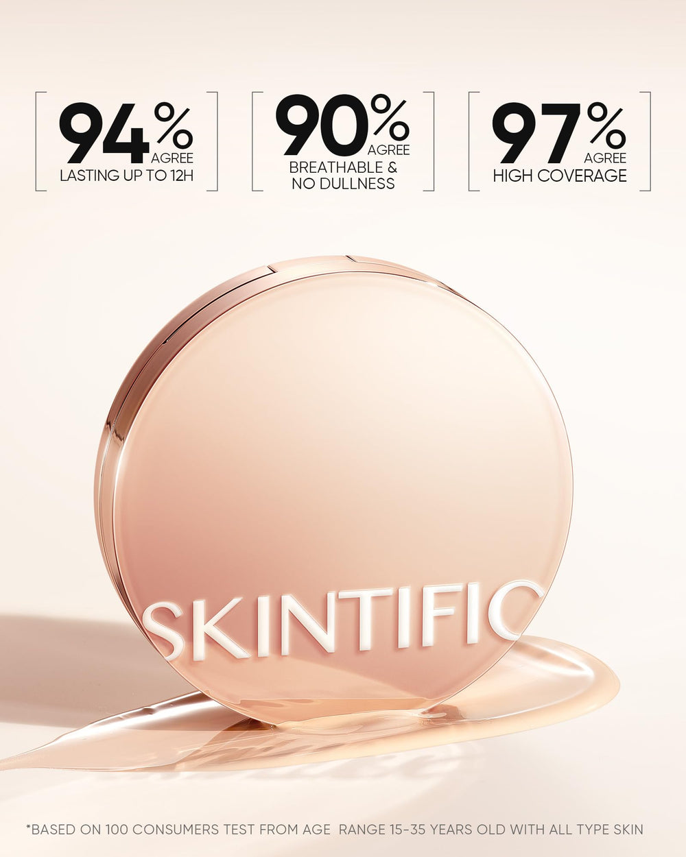 Cushion SKINTIFIC formule soins peau avec ceramides et Centella