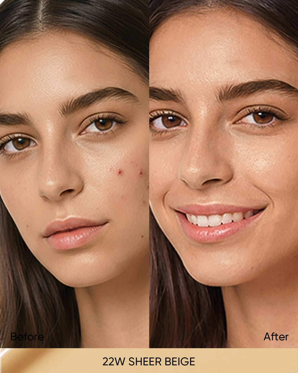 Texture satin lumineuse du SKINTIFIC Cushion pour un fini naturel.