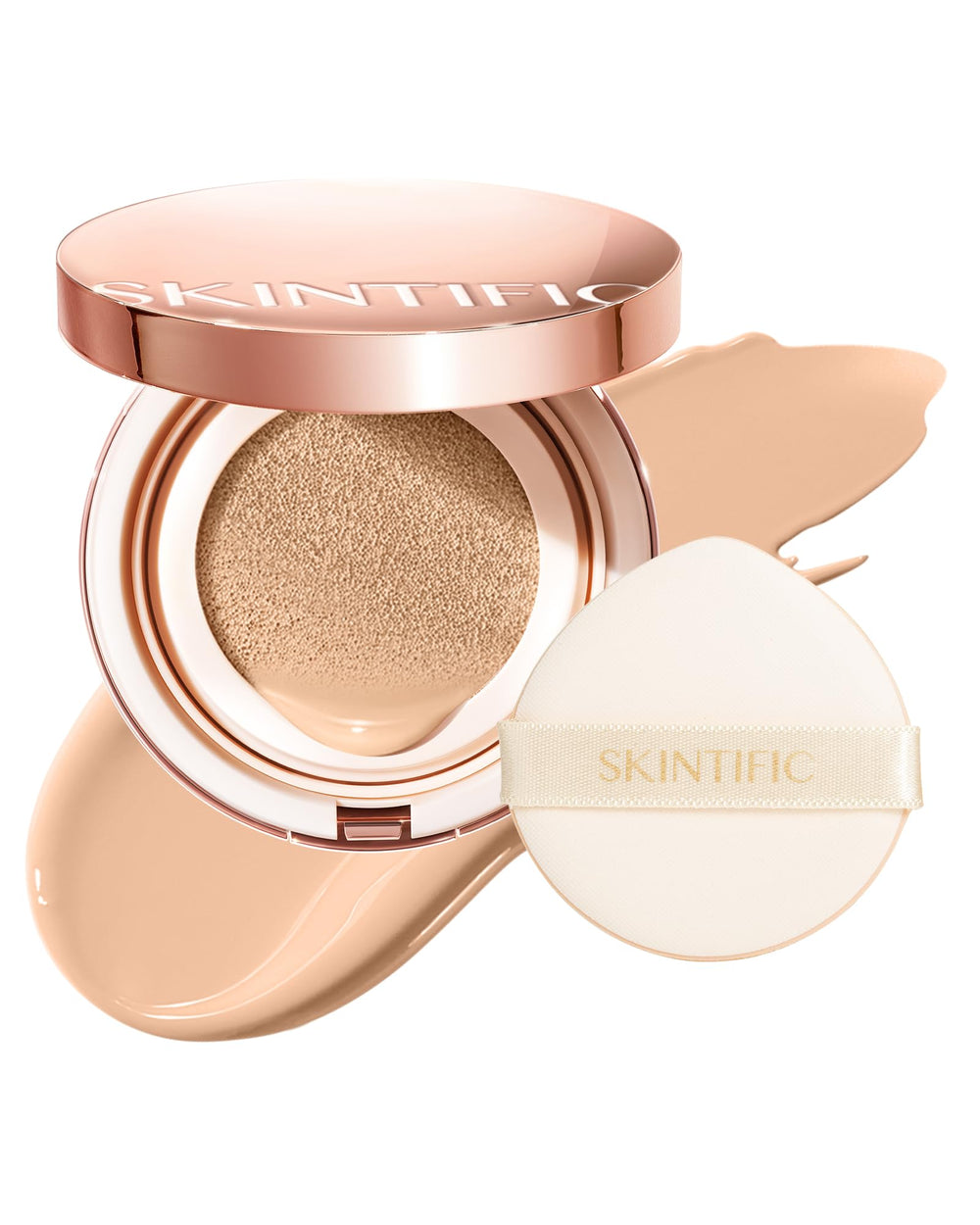 SKINTIFIC Cushion ivoire : emballage élégant et compact prêt à tester.