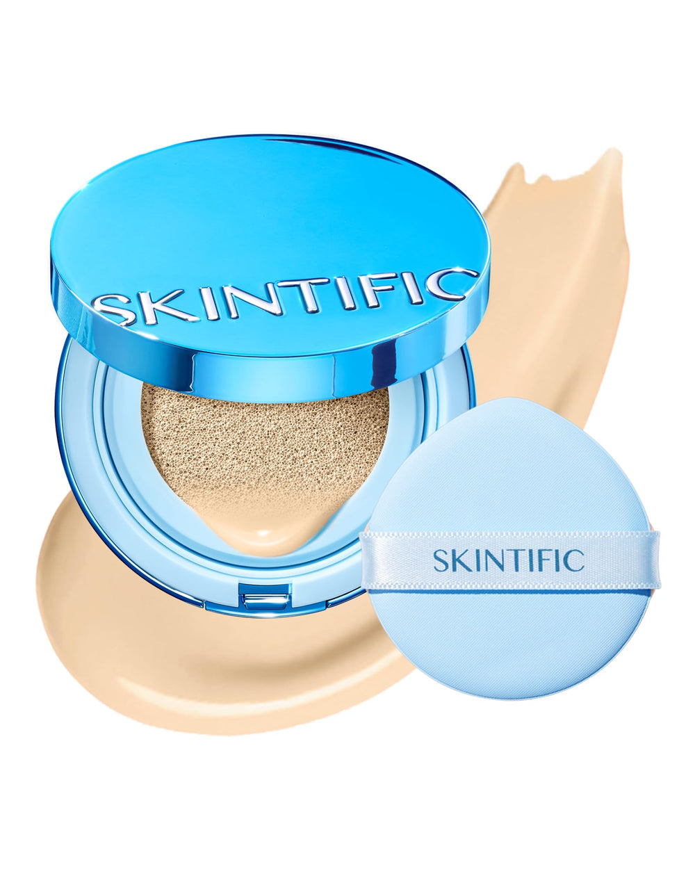 SKINTIFIC fond de teint cushion velours mat - couverture complète et fini homogène.