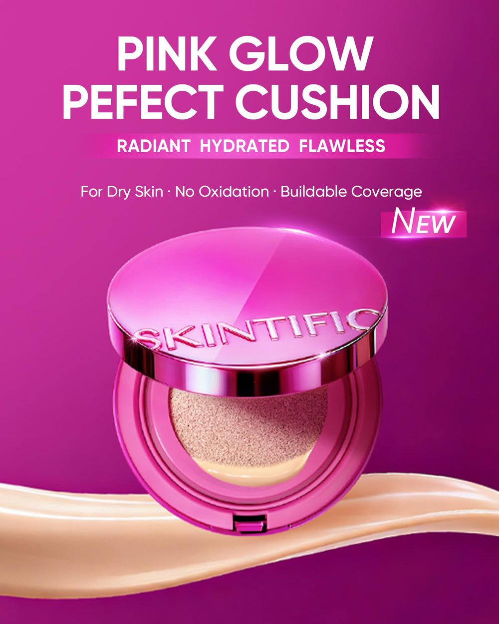 Application cushion simple et légère pour le maquillage quotidien.