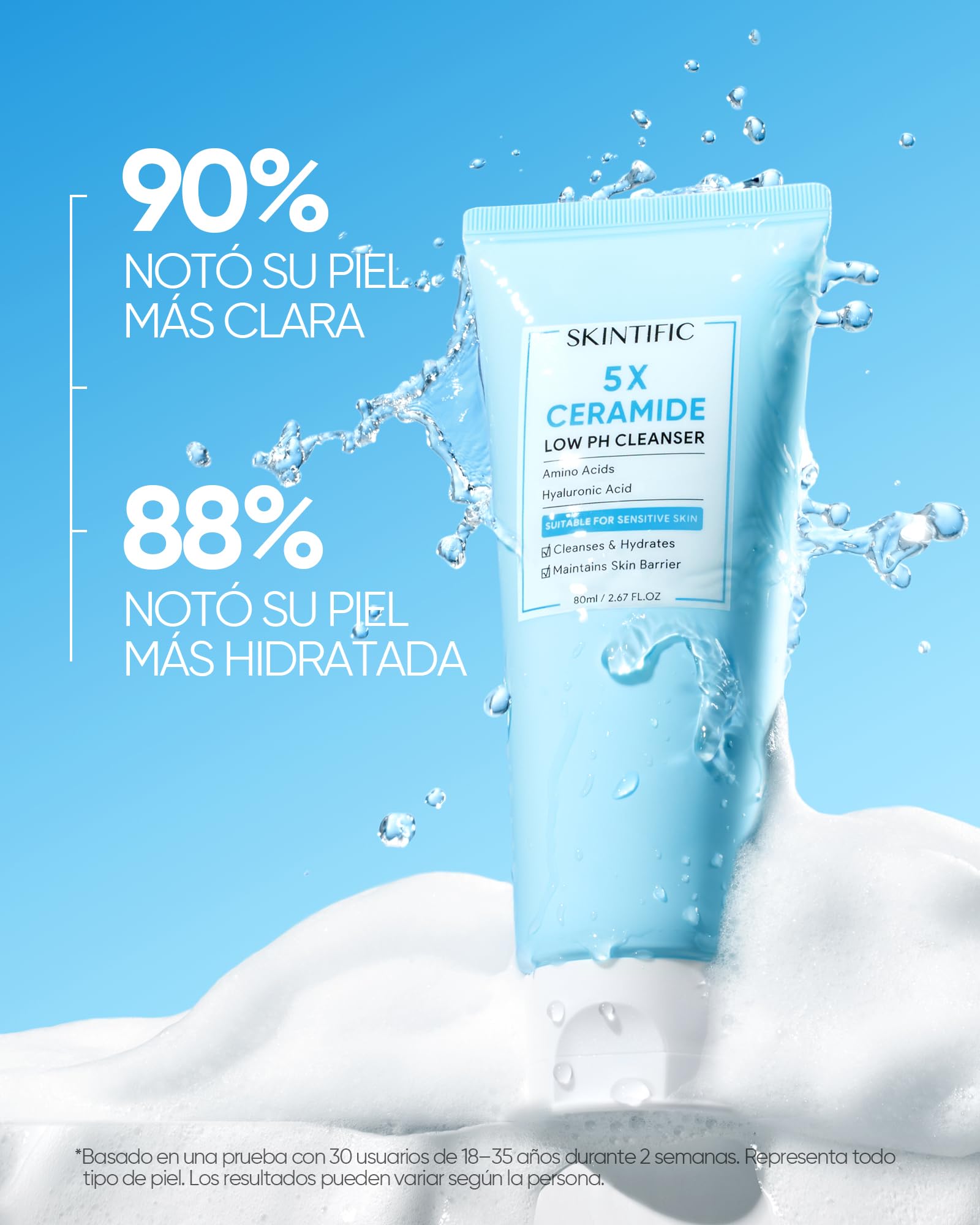 Testé dermatologiquement SKINTIFIC, sans irritants et sûr pour tous types.