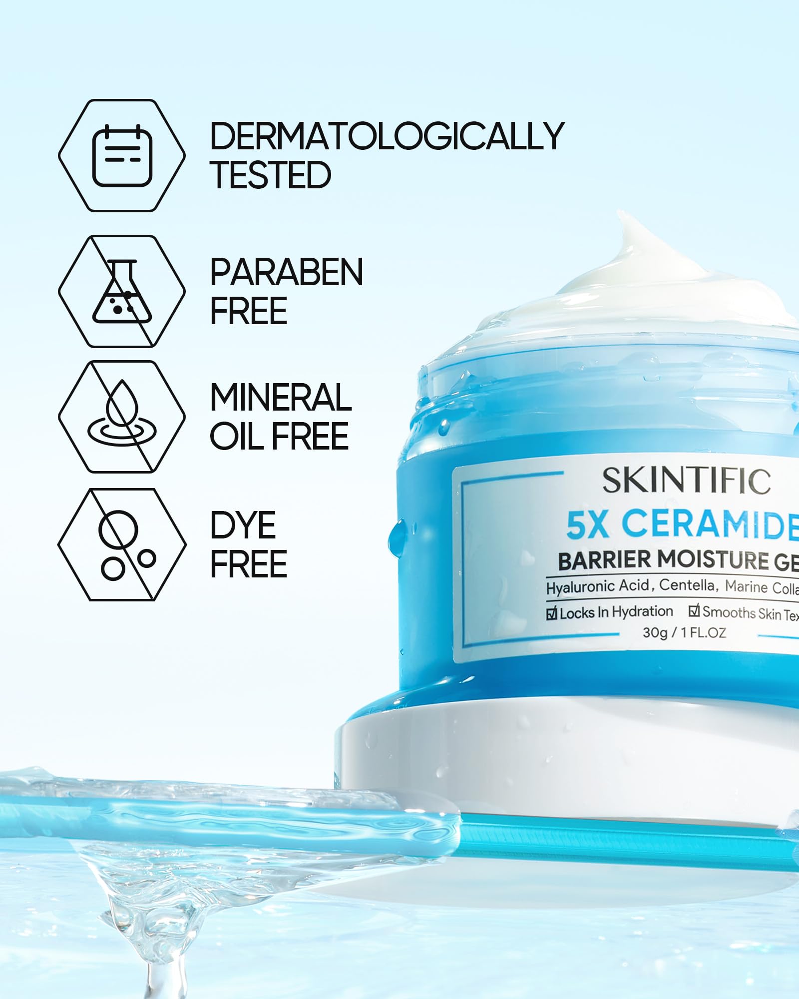 SKINTIFIC Test hypoallergénique - dermatologue-approuvé, convient aux peaux sensibles.