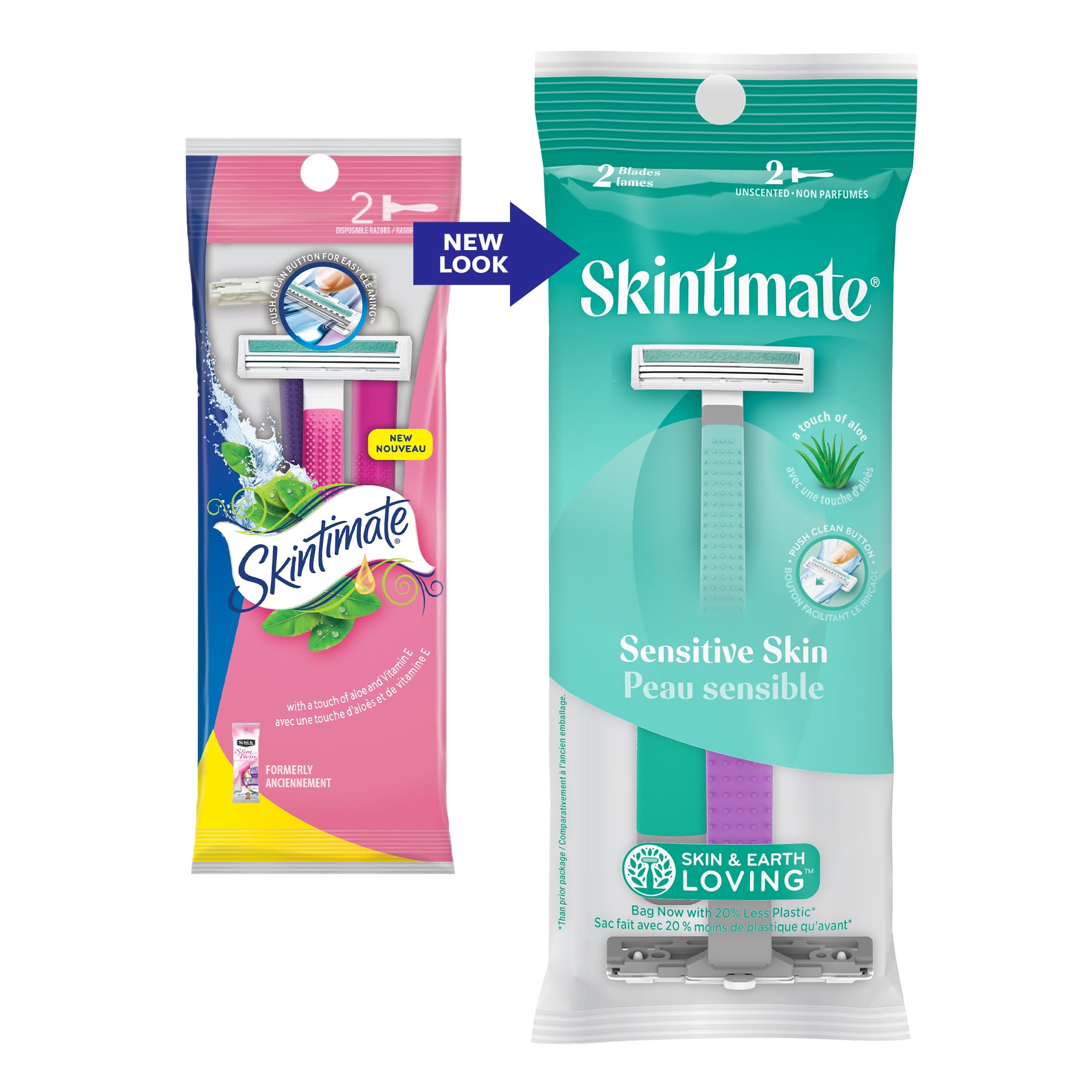 Rasoir Skintimate en conditionnement 12ct pratique à emporter