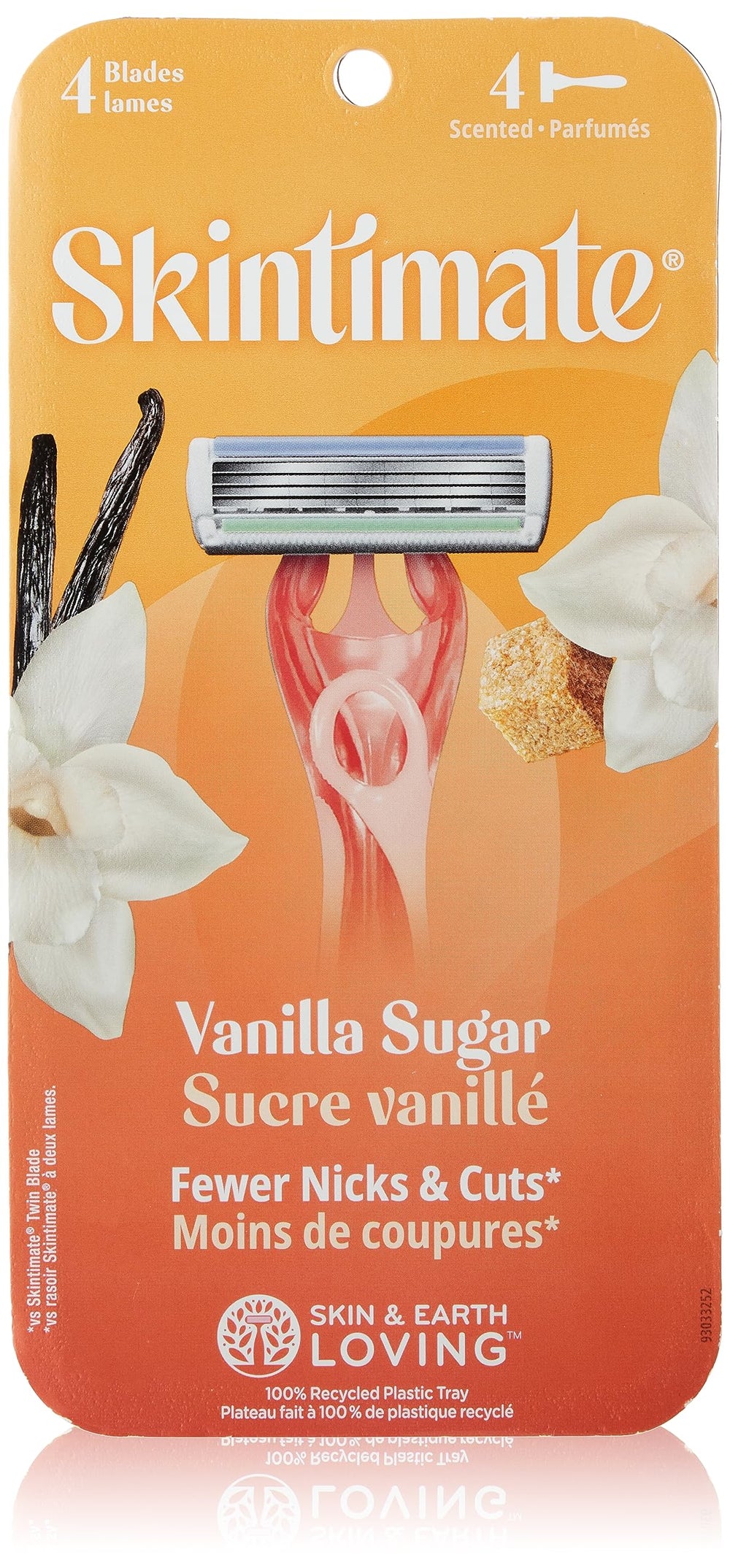 Rasoir jetable Skintimate Douce Vanille, rasage agréable et parfumé.