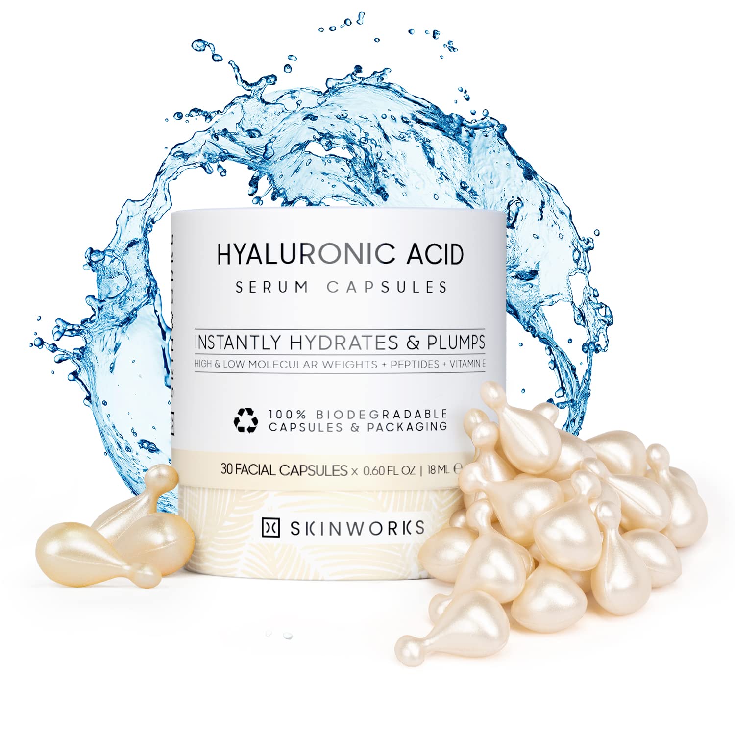 Skinworks Hyaluronique – capsules visage en application hydratante