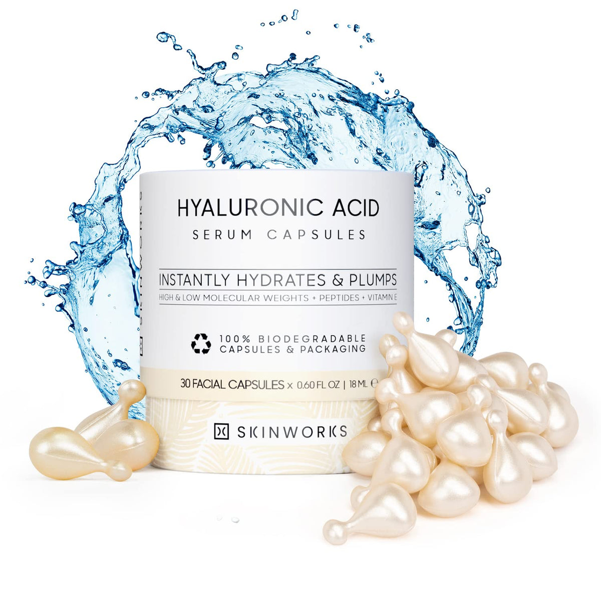 Skinworks Hyaluronique – capsules visage en application hydratante