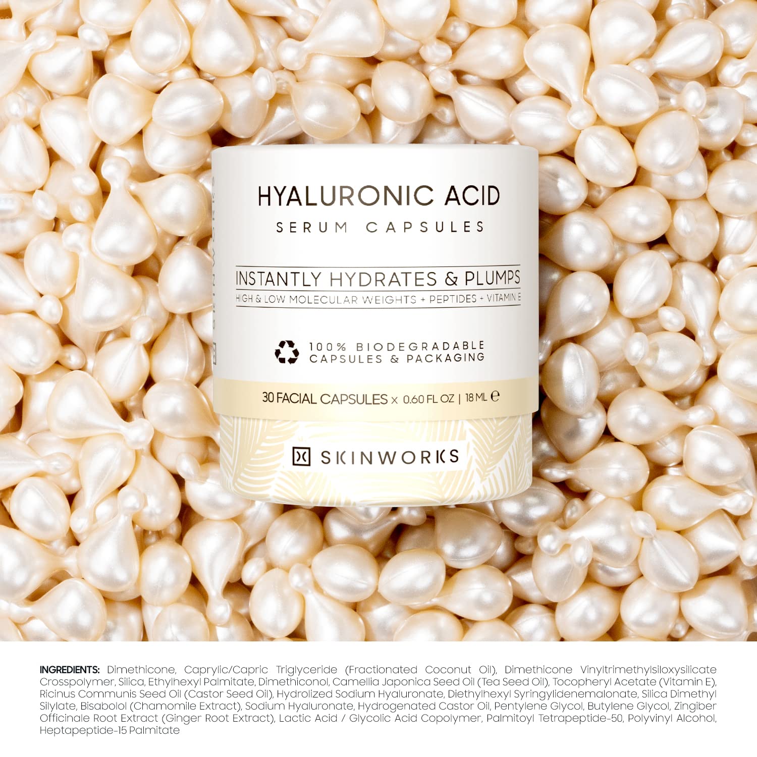 Skinworks Hyaluronique – capsules sans parfum conviennent à tous les types de peau