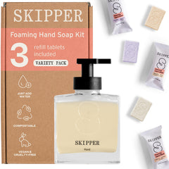 Distributeur Skipper en verre prêt à l’emploi pour lavage quotidien efficace.