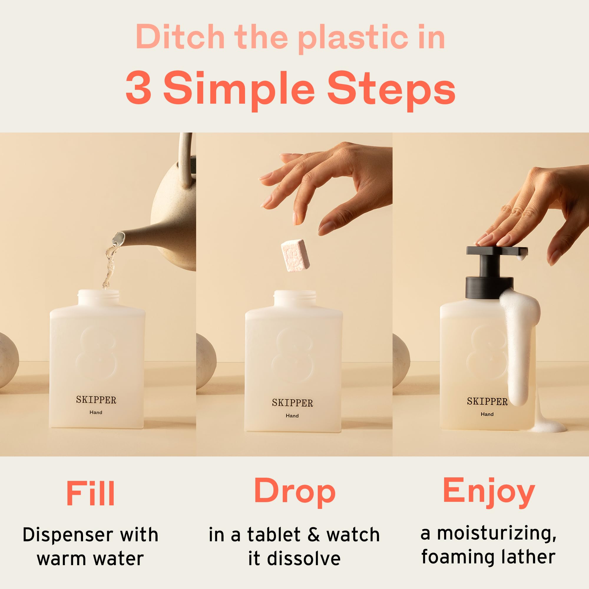 Recharge Skipper Tirtyl savon mousse pack 24x237ml, volume total pratique.