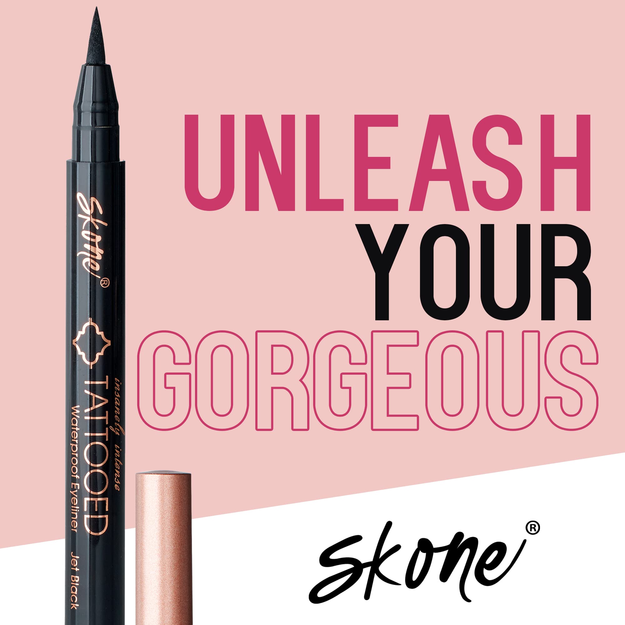 Skone tattoo-like finish for confident liner definition.