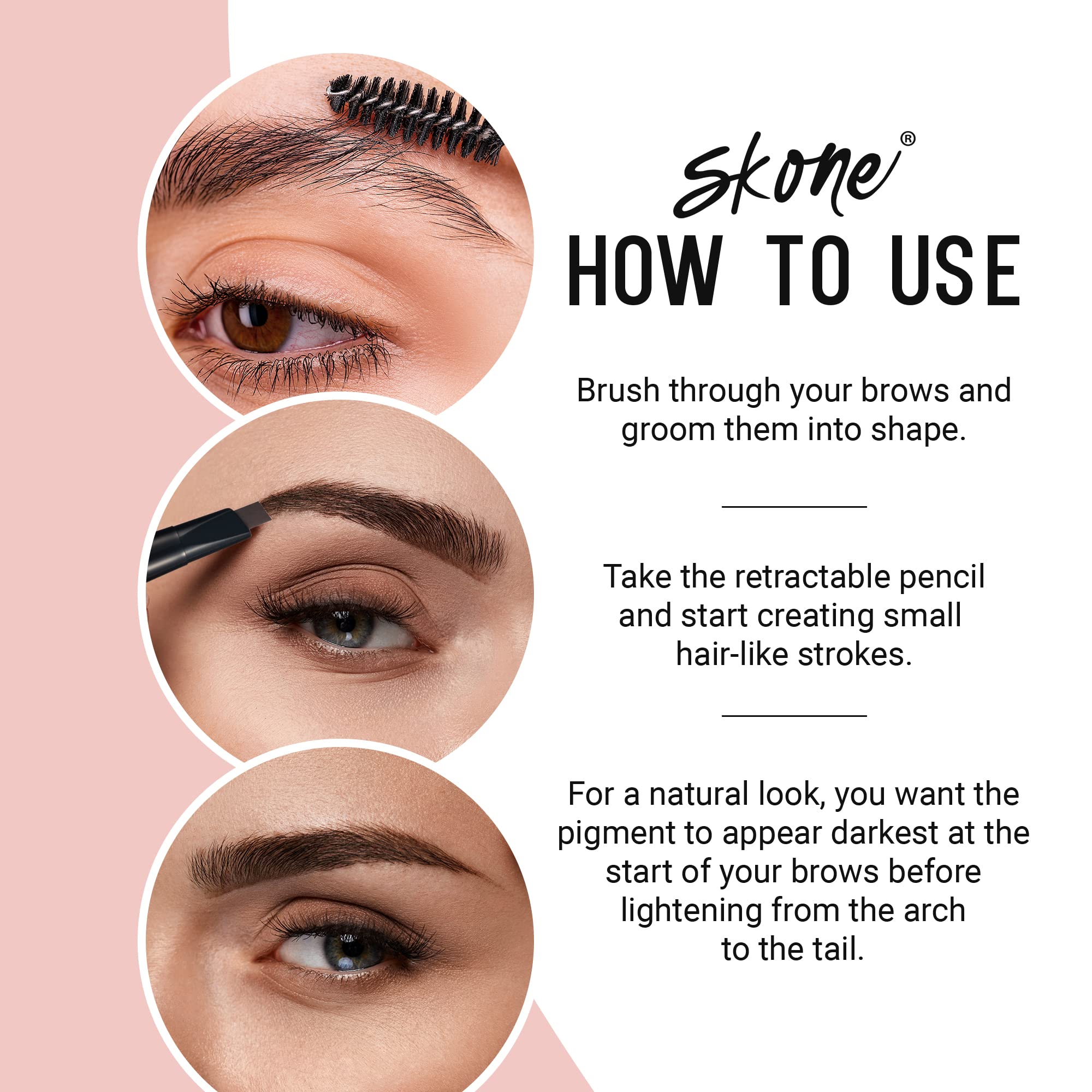 Skone Teinte chocolat-sourcils pour brunes, définition naturelle