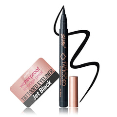 Skone waterproof liquid eyeliner Jet Black with a felt tip for smudge-proof wear.