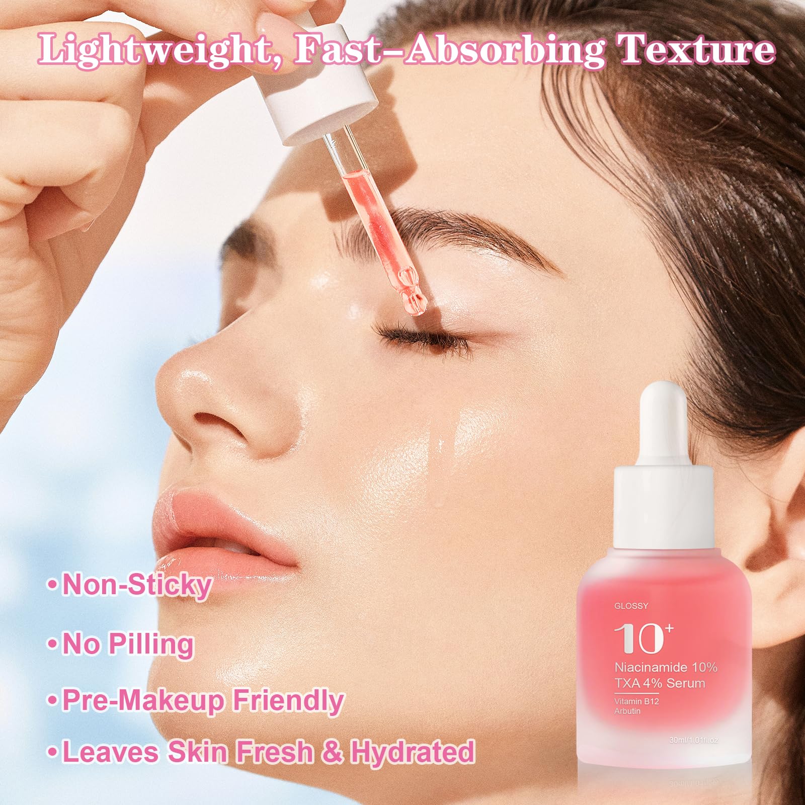 Application ciblée sur le visage pour un teint plus homogène.