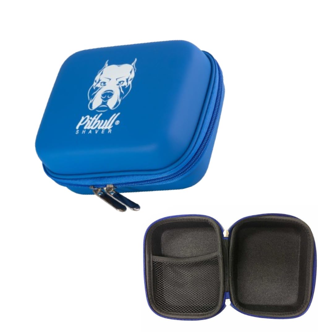 Boîtier Skull Shaver Pitbull bleu: protection fiable pour rasoir et accessoires en voyage