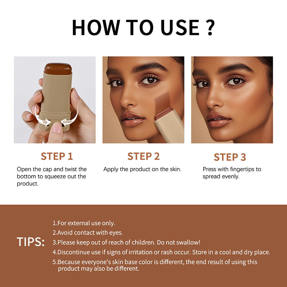 Bâton polyvalent Skween – usage tout-en-un pour visage et retouches.