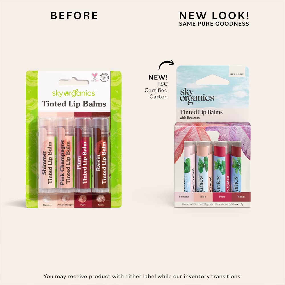 Sky Organics Baume Lèvres Teinté Prune Scintillante — tenue légère et éclat subtil.