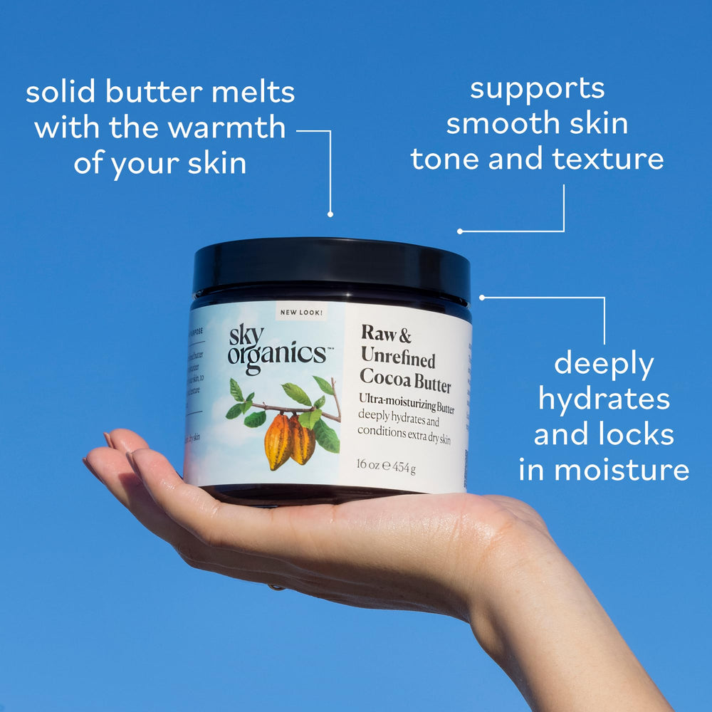 Beurre cacao Sky Organics: arôme naturel riche pour une expérience sensorielle.
