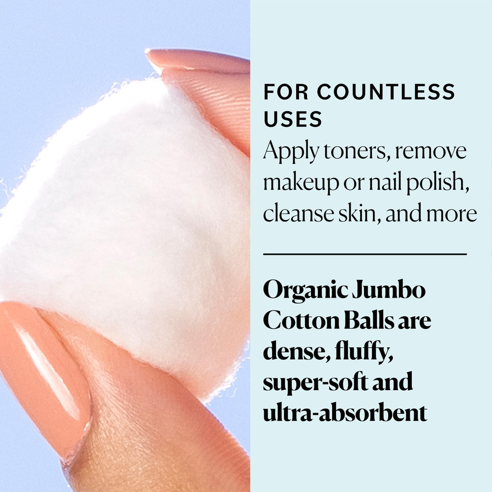 Boules de coton Sky Organics soin peau sensible, nettoyage délicat