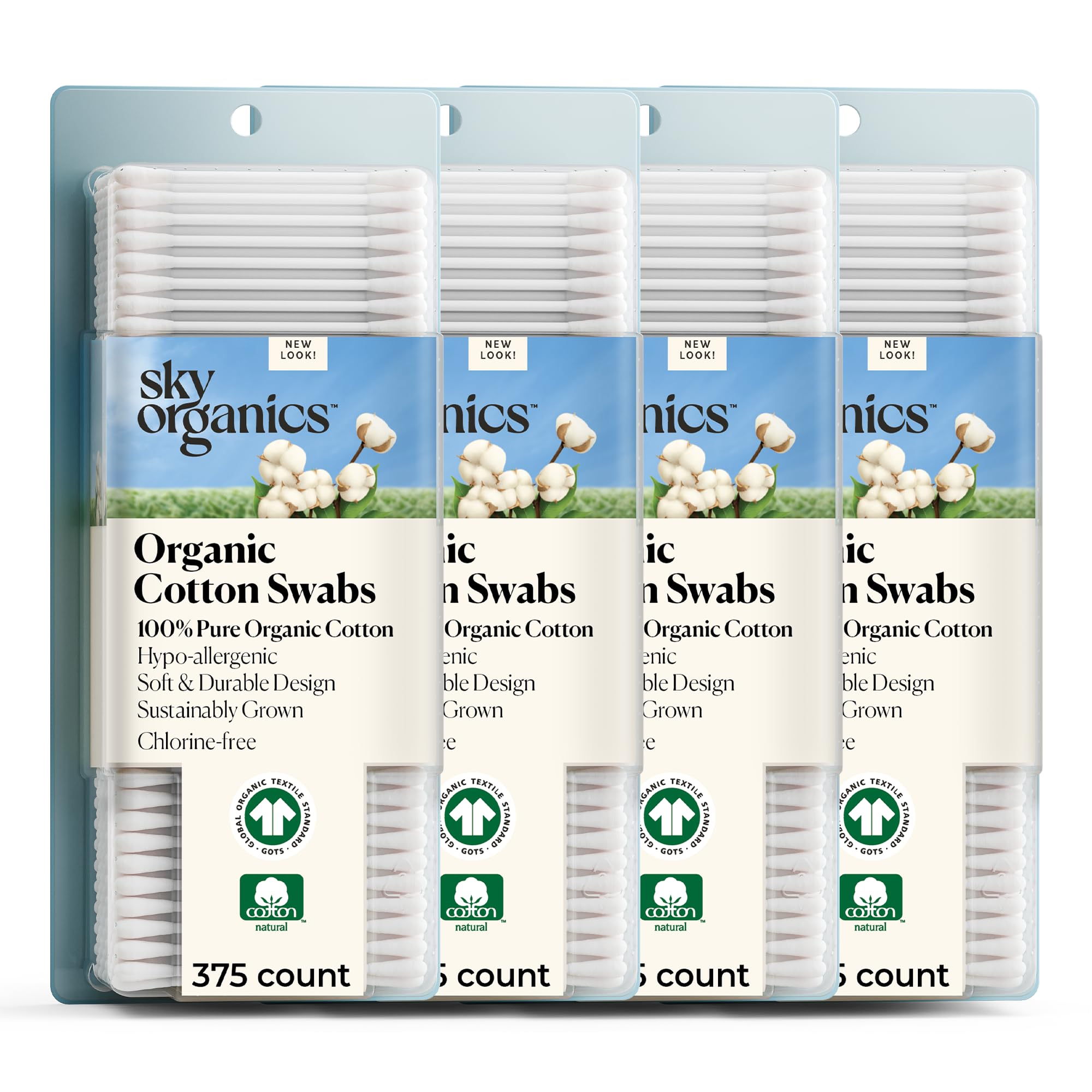Sky Organics Coton-tiges ultra-doux, emballage durable pour un usage quotidien