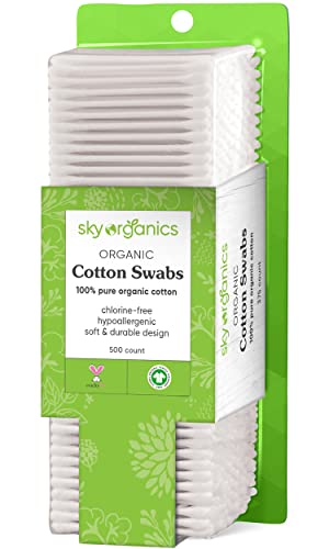 Sky Organics cotons-tiges bio hypoallergéniques et sans chlore, adaptés à toutes les peaux.