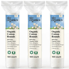 Sky Organics disques coton bio pur 300ct: douceur hypoallergénique pour le soin du visage