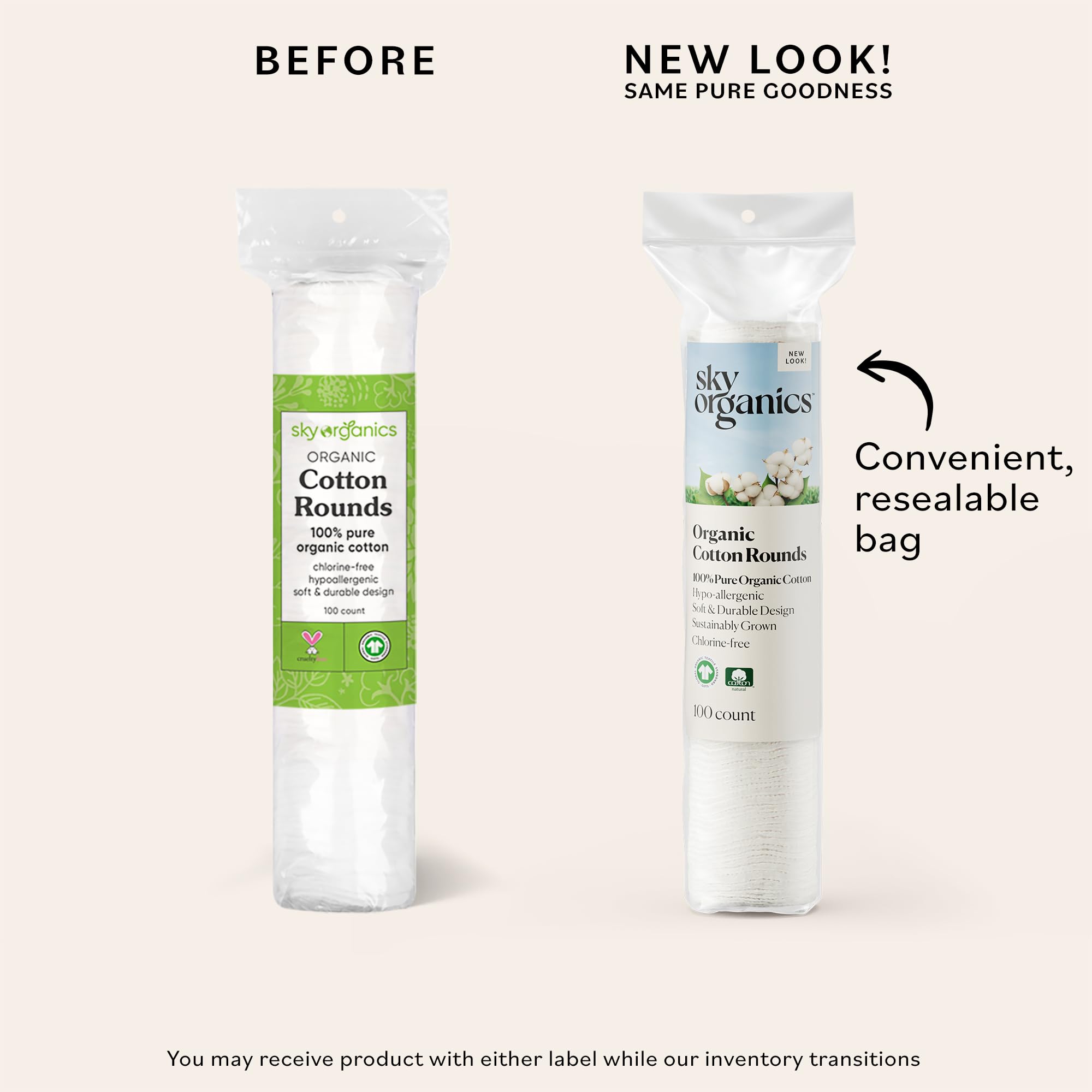 Sky Organics disques coton doux: usage tonique et démaquillant en douceur