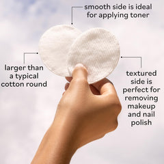 Sky Organics disques coton larges, face-texturée ideale pour retirer le vernis.