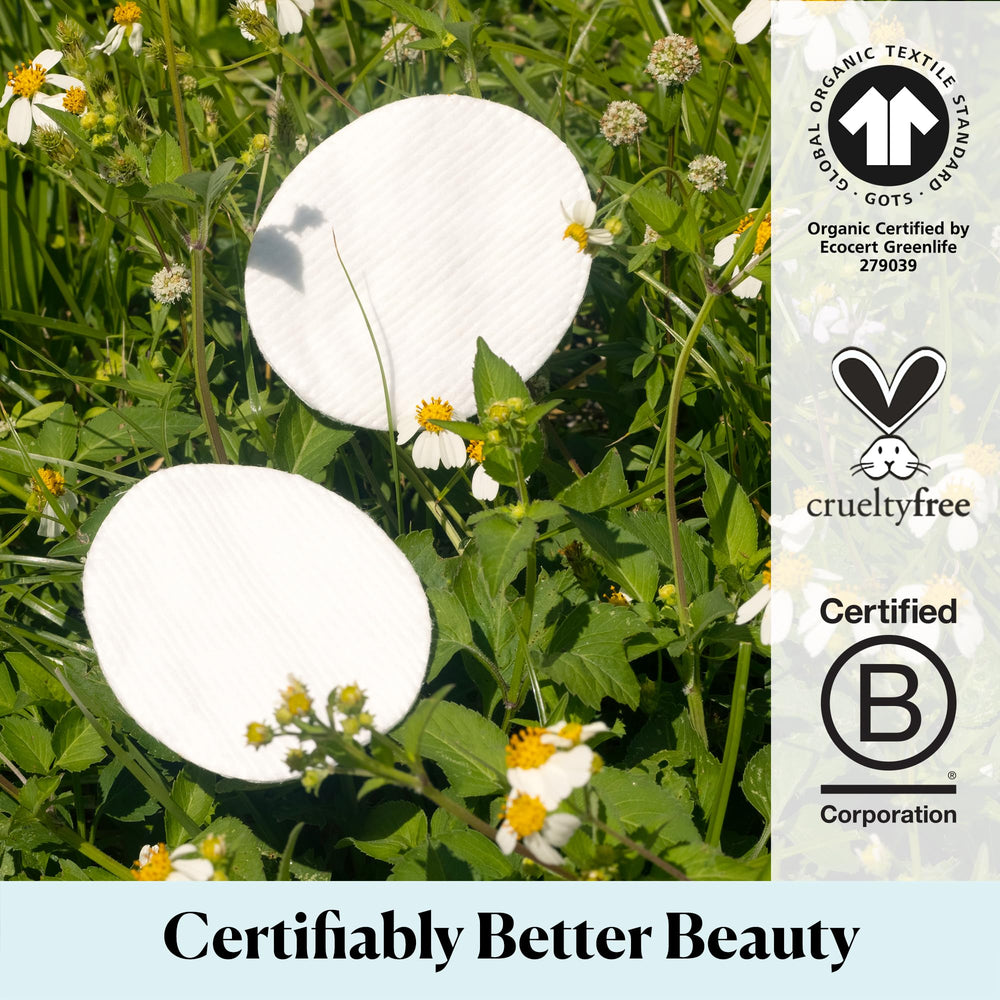 Sky Organics disques coton larges, emballage écologique et recyclable.