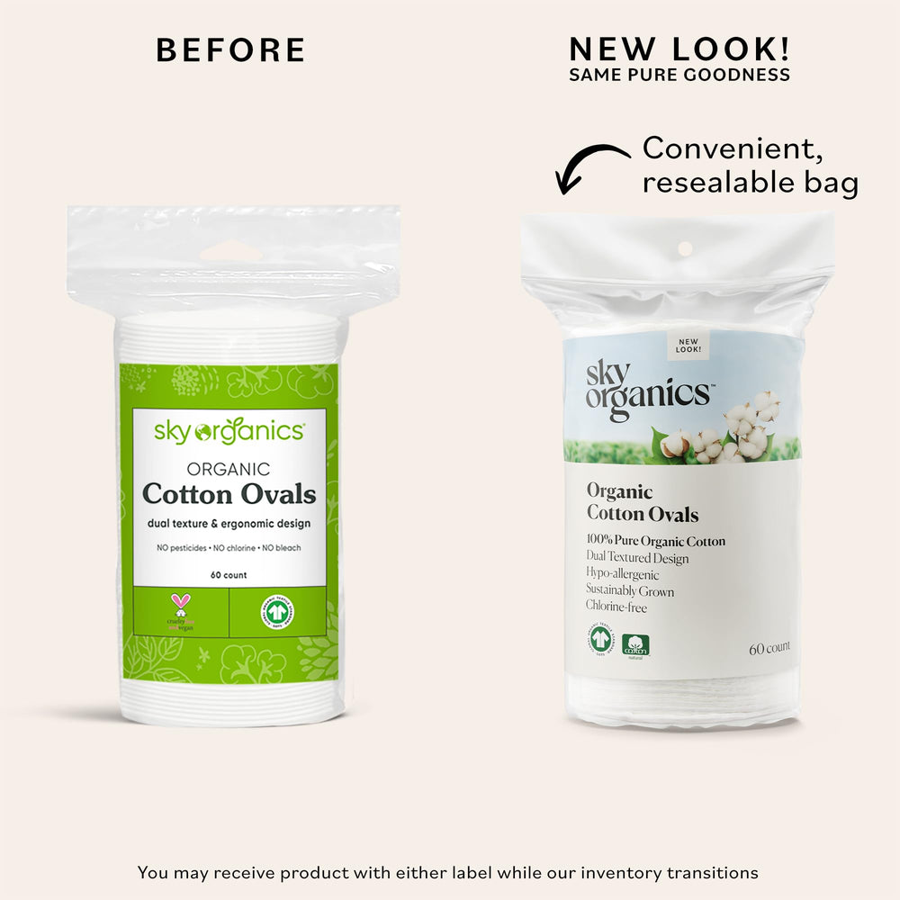 Sky Organics disques coton larges, surface lisse idéale pour appliquer le tonique.
