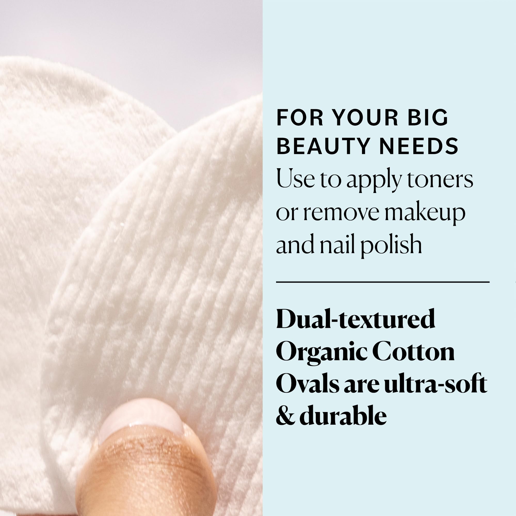 Sky Organics disques coton larges, face-texturée pour démaquillage efficace.