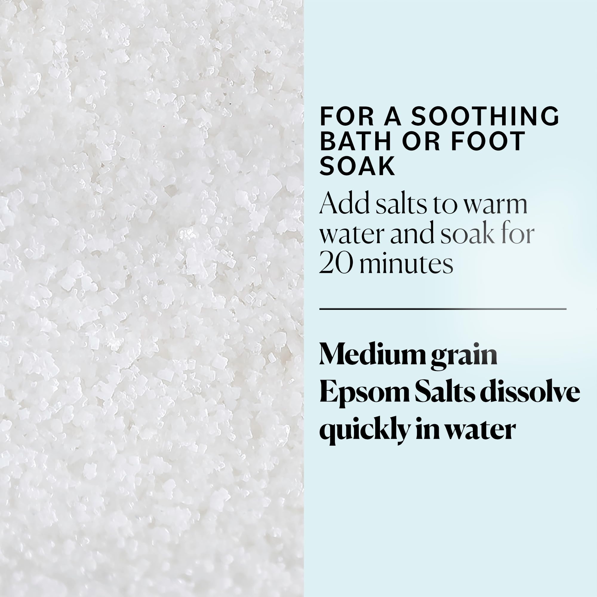 Sky Organics sel Epsom pur et naturel pour une immersion bain simple.