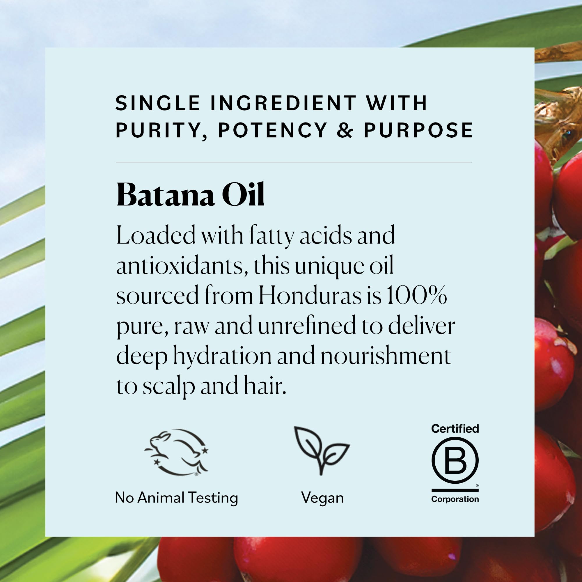 Sky Organics Huile de Batana — formulation végan et cruelty-free
