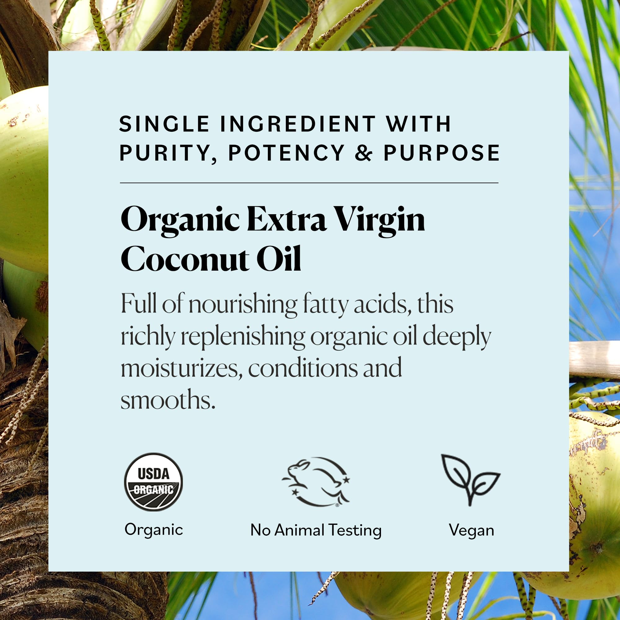 Sky Organics huile coco bio odeur naturelle – parfum subtil pour routine beauté.