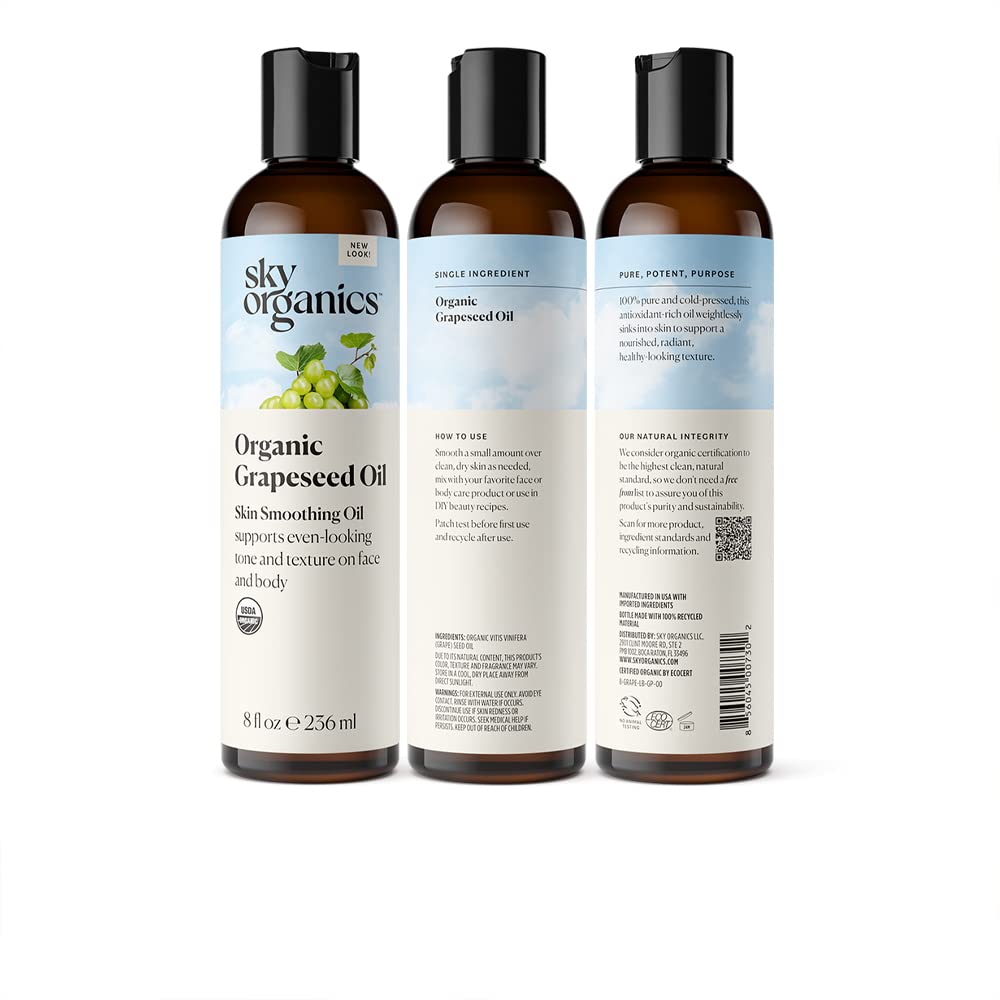  Emballage responsable de l huile de pépins de raisin Sky Organics